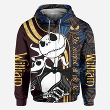 Load image into Gallery viewer, Personalized Nightmare Before Christmas All Over Shirt Custom Name Gift
