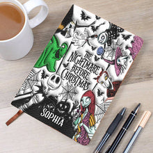 Load image into Gallery viewer, Personalized Nightmare Before Christmas Leather Journal Gift
