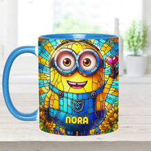 Load image into Gallery viewer, Personalized Minion Accent Mug Custom Name Gift for Kids
