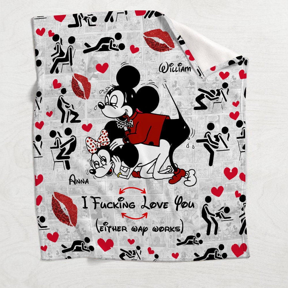 Personalized Funny Couple Blanket Custom Names Romantic Gift