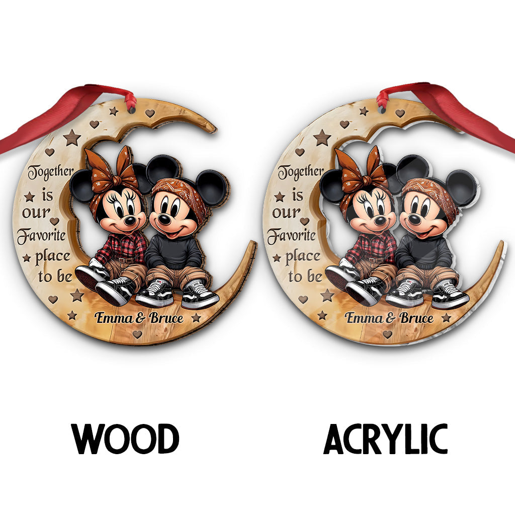 Personalized Acrylic Moon Ornament Custom Name Gift for Couples