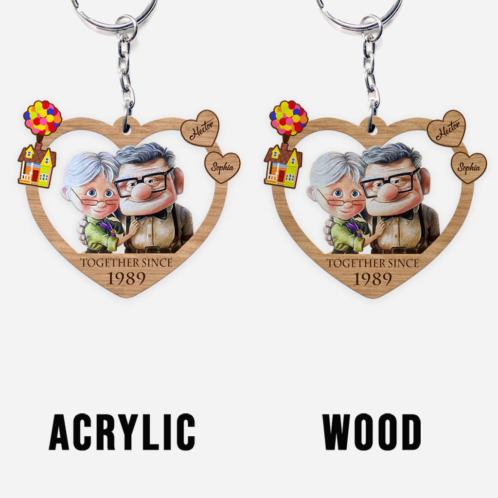 Personalized Couple Keychain Together Since Custom Name Gift