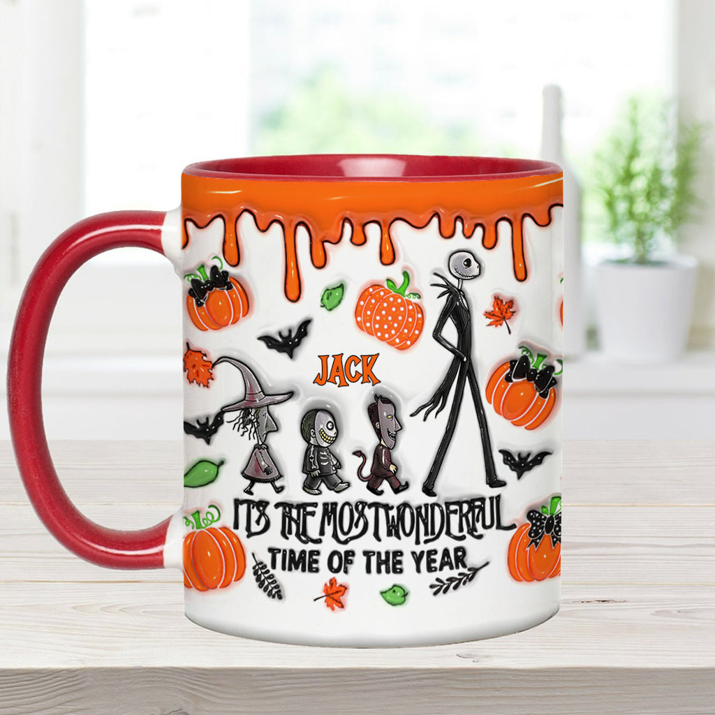 Personalized Autumn Skeleton Accent Mug Custom Name Gift