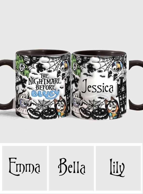 Personalized Nightmare Accent Mug Custom Name Gift for Halloween