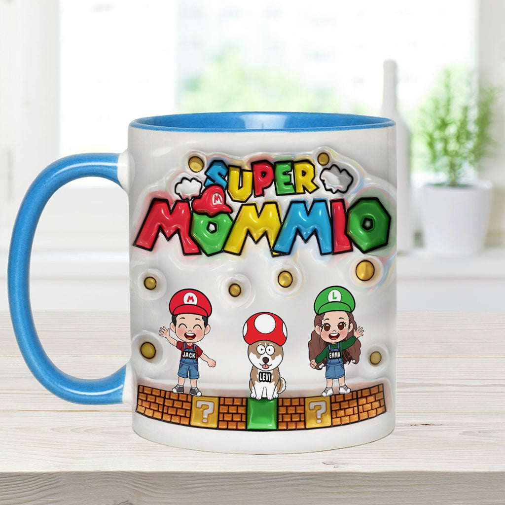 Personalized Super Mommy Accent Mug Custom Name Gift for Mom