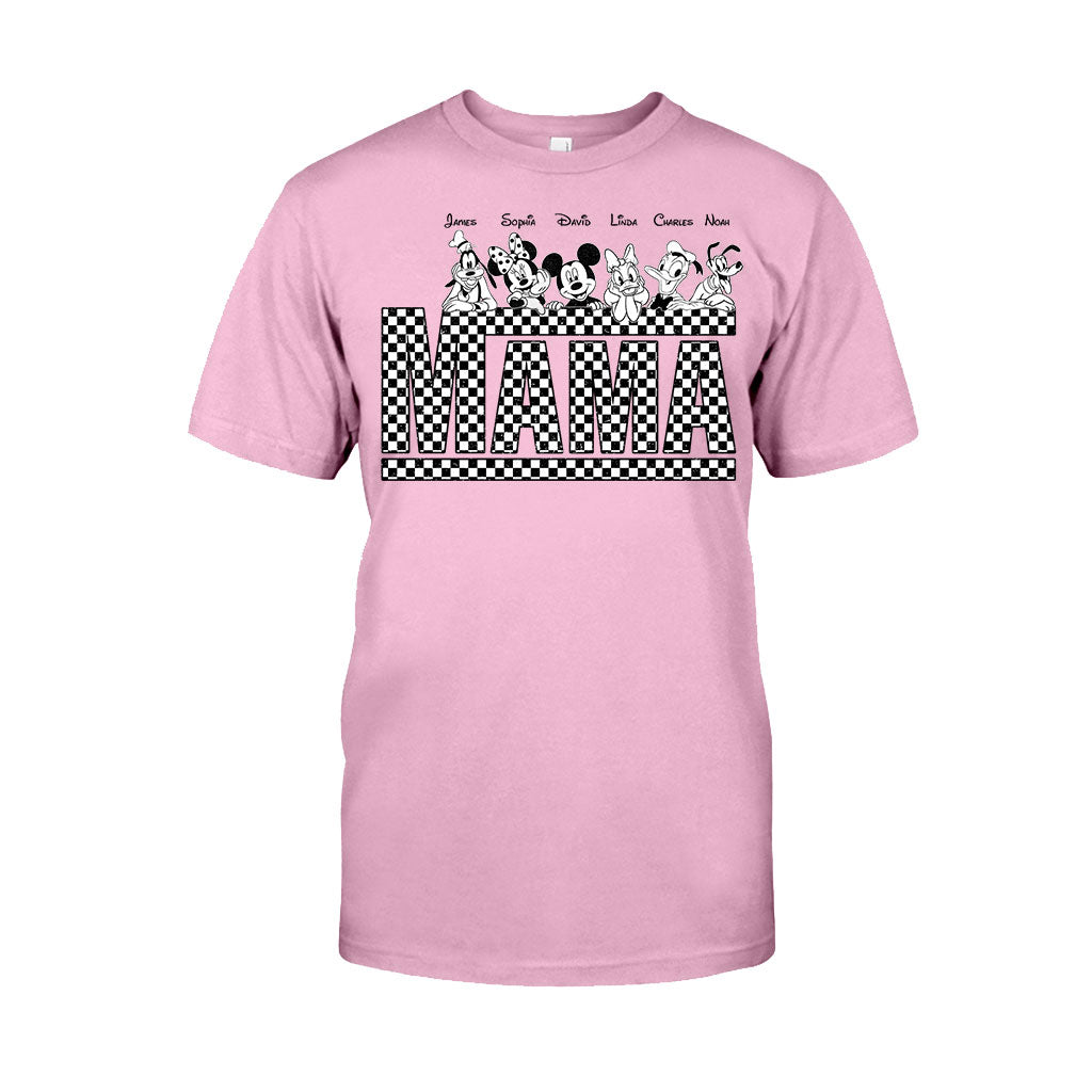 Personalized Vintage Checkered Mouse T-Shirt & Hoodie for Mom and Dad