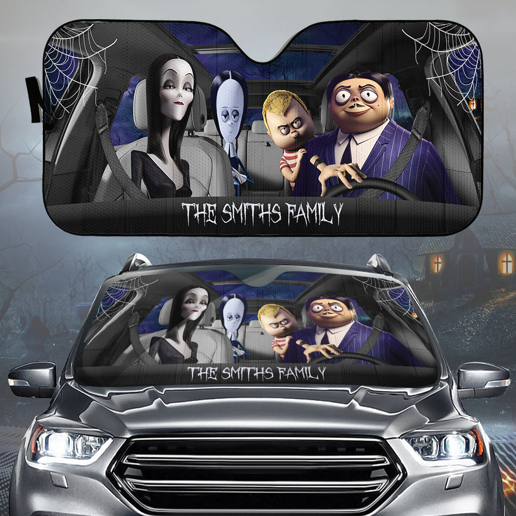 Personalized Halloween Car Sunshade Custom Family Name Gift
