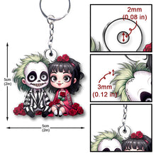 Load image into Gallery viewer, Personalized Horror Couple Keychain Custom Name Gift
