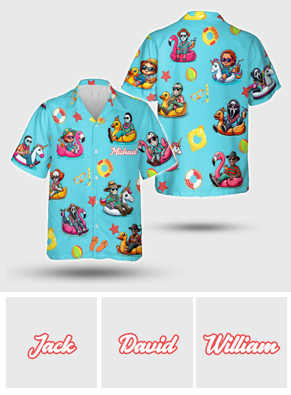 Personalized Horror Hawaiian Shirt Custom Name Gift for Him
