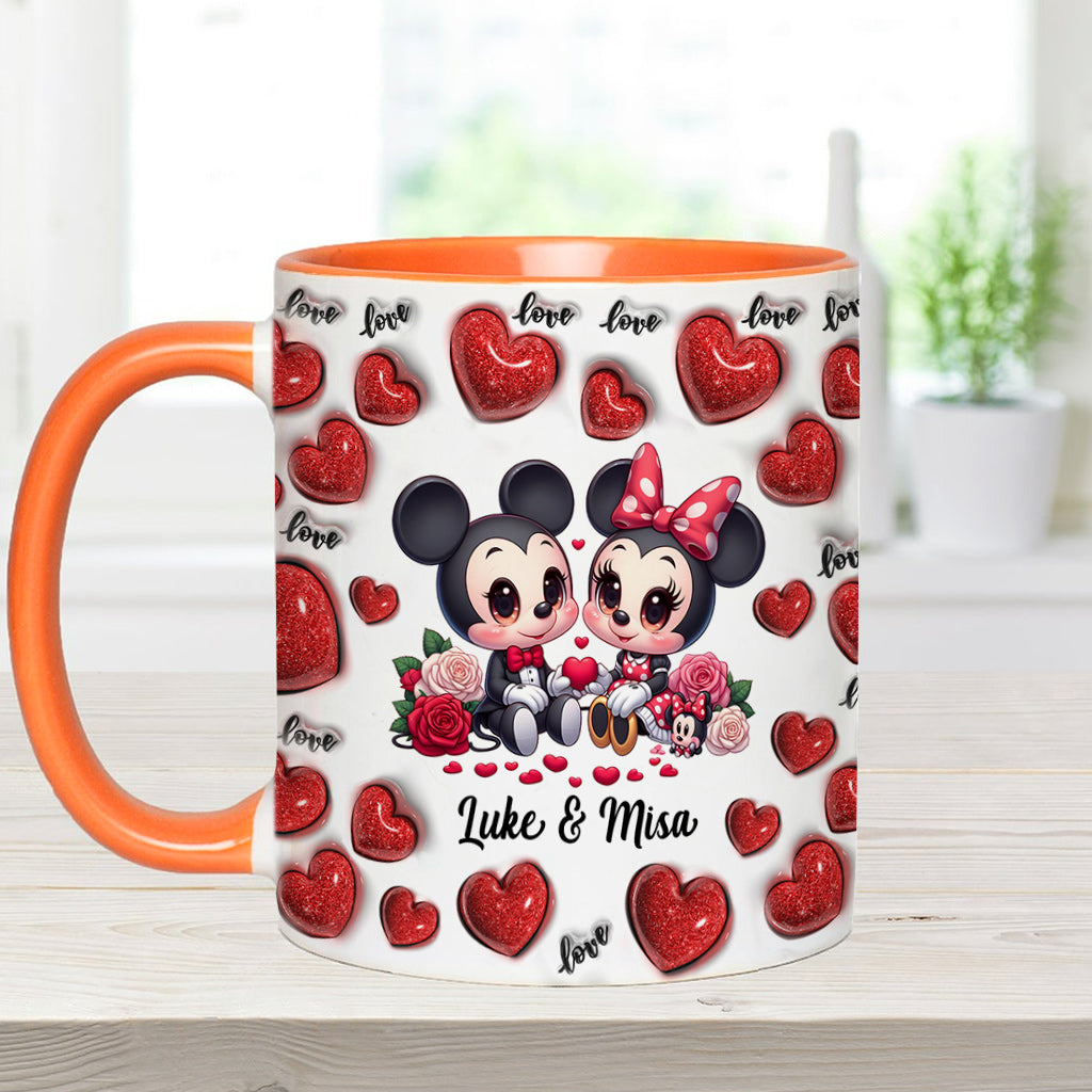 Personalized Couple Heart Mug with Custom Names for Anniversary Gift
