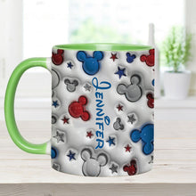 Load image into Gallery viewer, Personalized Mickey Mouse Accent Mug Custom Name Star Design Gift
