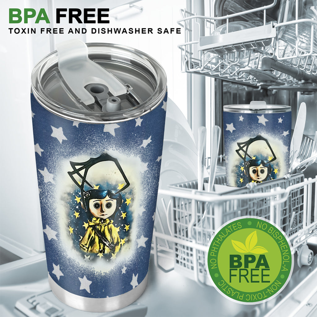 Personalized Coraline Tumbler Custom Name Drinkware Gift