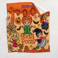 Load image into Gallery viewer, Personalized Hocus Pocus Blanket Custom Name Gift for Halloween
