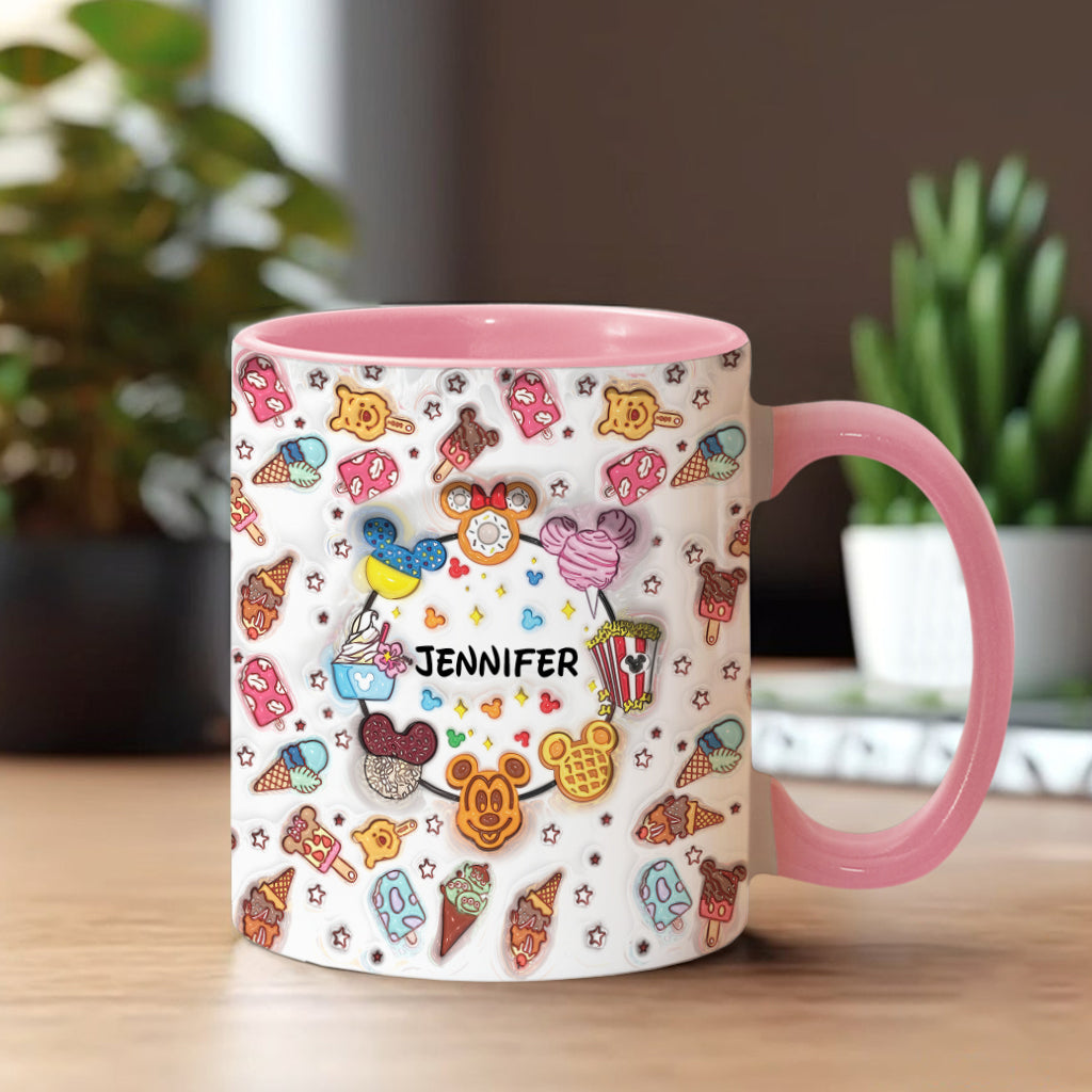 Personalized Snacking Around the World Accent Mug Gift for Mom