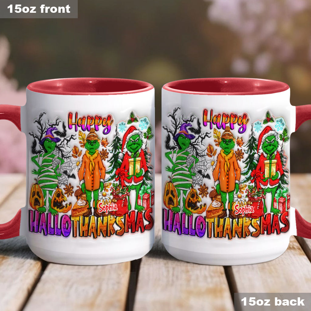 Personalized Grinch Accent Mug Custom Name Holiday Gift