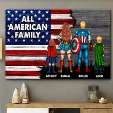 Load image into Gallery viewer, Personalized Family Canvas Wall Art Custom Names USA Gift
