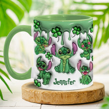 Load image into Gallery viewer, Personalized Lucky Shamrock Accent Mug Custom Name Gift
