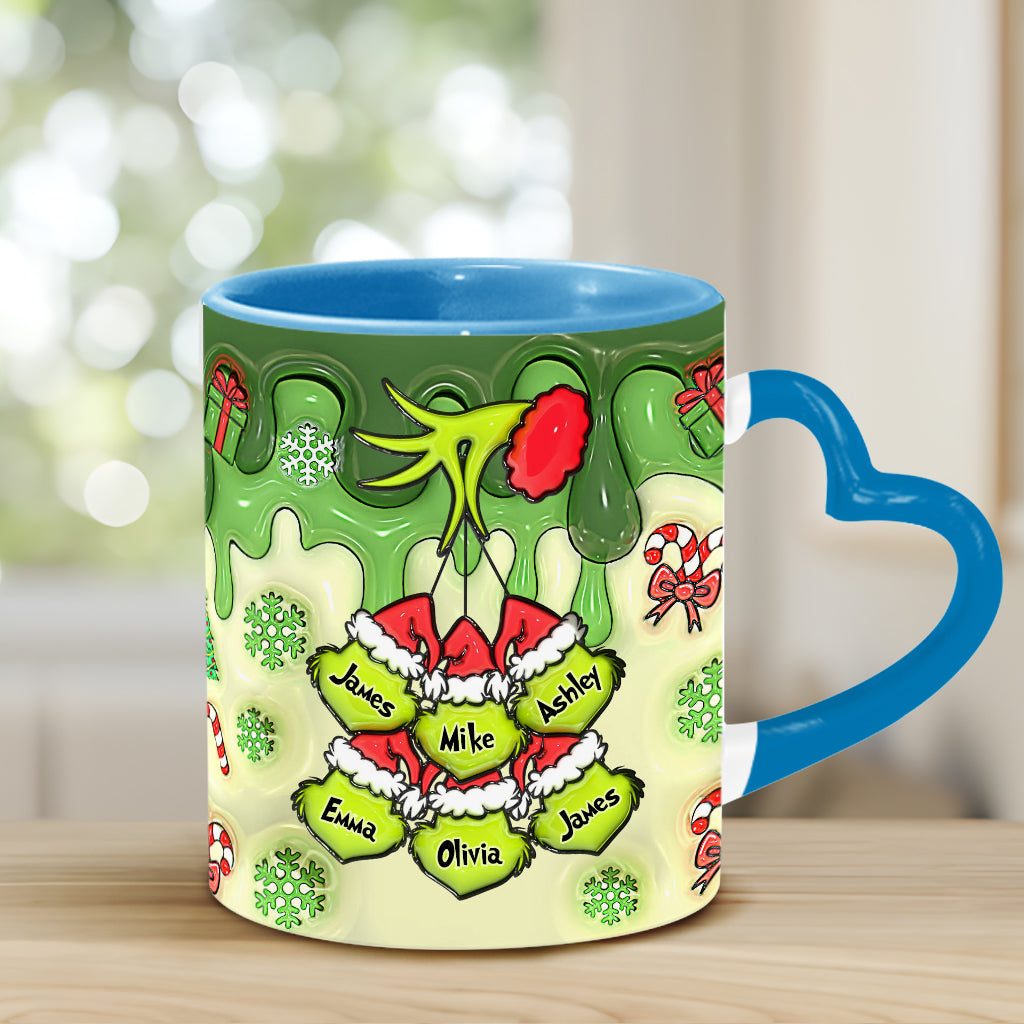 Personalized Heart Handle Mug Custom Name Gift for Mom