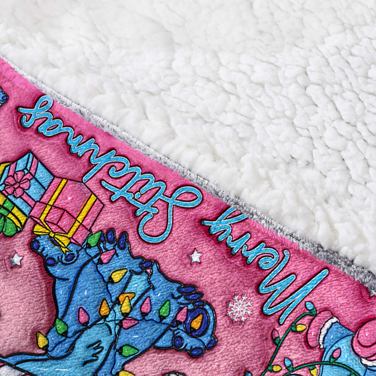 Personalized Merry Stitchmas Blanket Hoodie for Kids | Christmas Gift