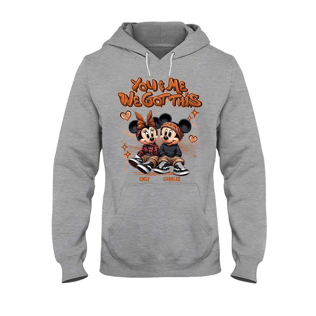 Personalized Couples Mouse T-shirt & Hoodie with Custom Names for Engagement or Anniversary