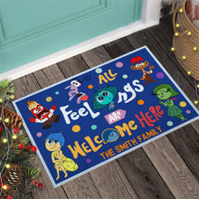 Load image into Gallery viewer, Personalized Doormat All Feelings Are Welcome Here for Family
