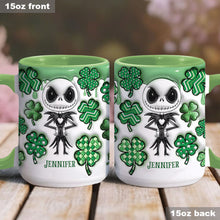 Load image into Gallery viewer, Personalized Nightmare Accent Mug with Shamrocks for Mom
