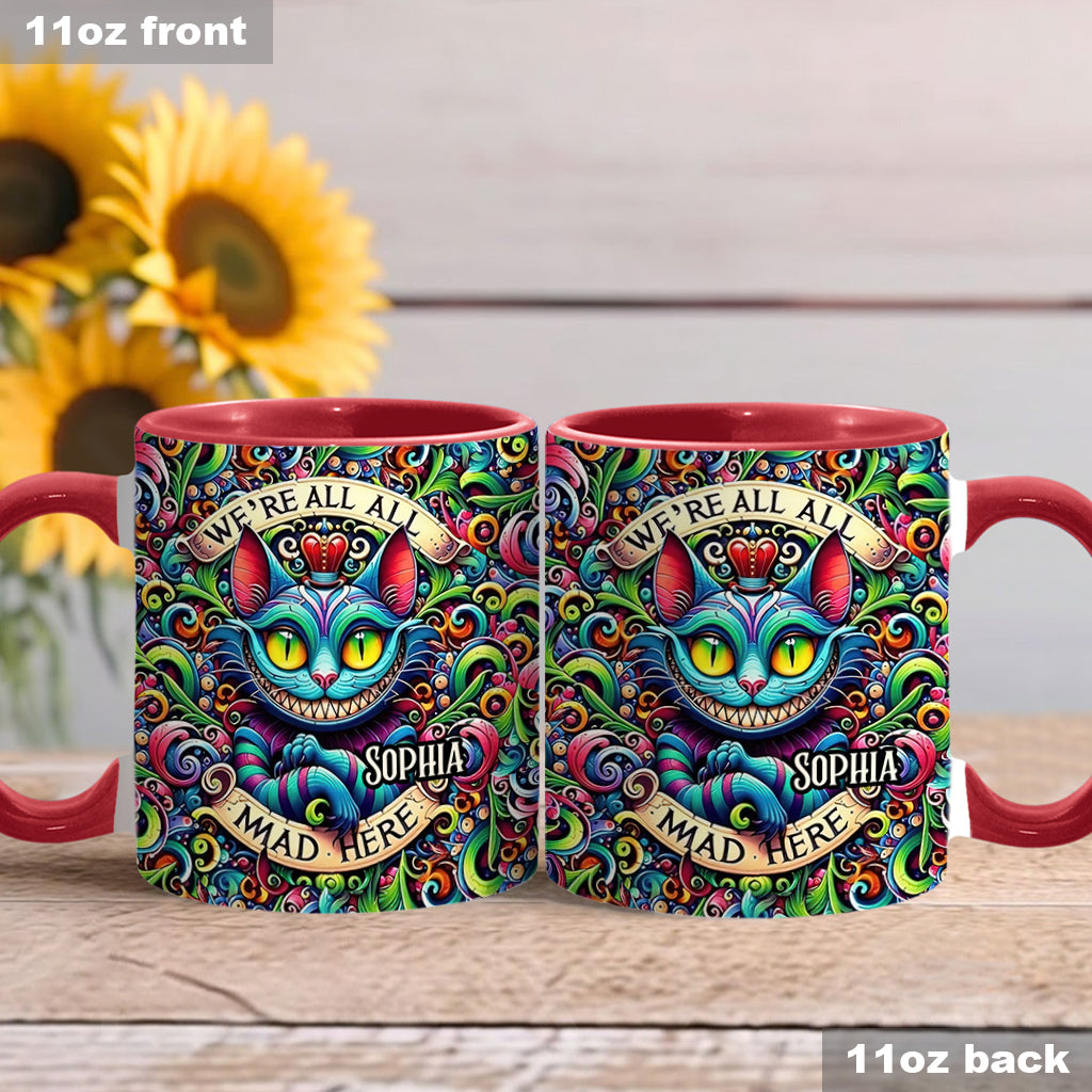 Personalized Ceramic Accent Mug with Colorful Cat Design for Birthdays or Christmas