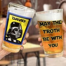 Load image into Gallery viewer, Personalized Beer Glass with Custom Name Star Wars Theme Gift for Dad
