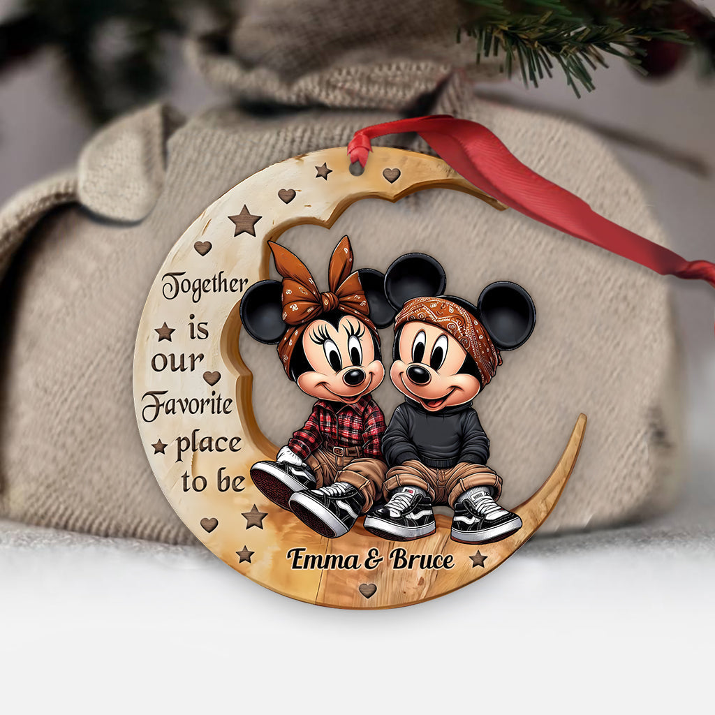 Personalized Acrylic Moon Ornament Custom Name Gift for Couples