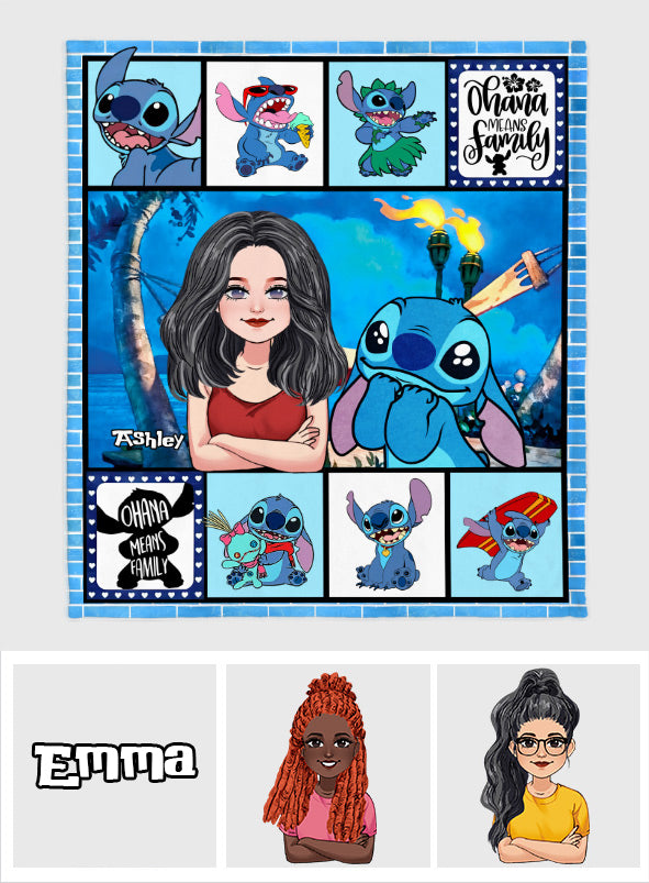 Personalized Ohana Blanket Custom Family Gift Soft Flannel