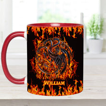 Load image into Gallery viewer, Personalized Fire &amp; Blood Game Accent Mug Custom Name Gift
