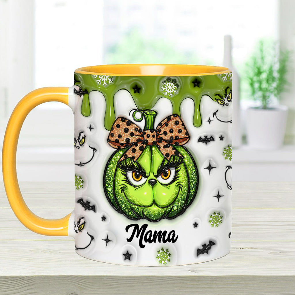 Personalized Grinchy Grandma Accent Mug Custom Name Gift