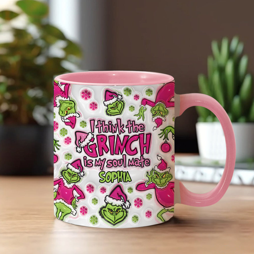 Personalized Grinch Accent Mug Custom Name Christmas Gift