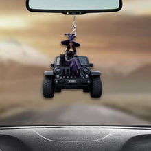 Load image into Gallery viewer, Personalized Witch Car Ornament Custom Name Gift for Halloween
