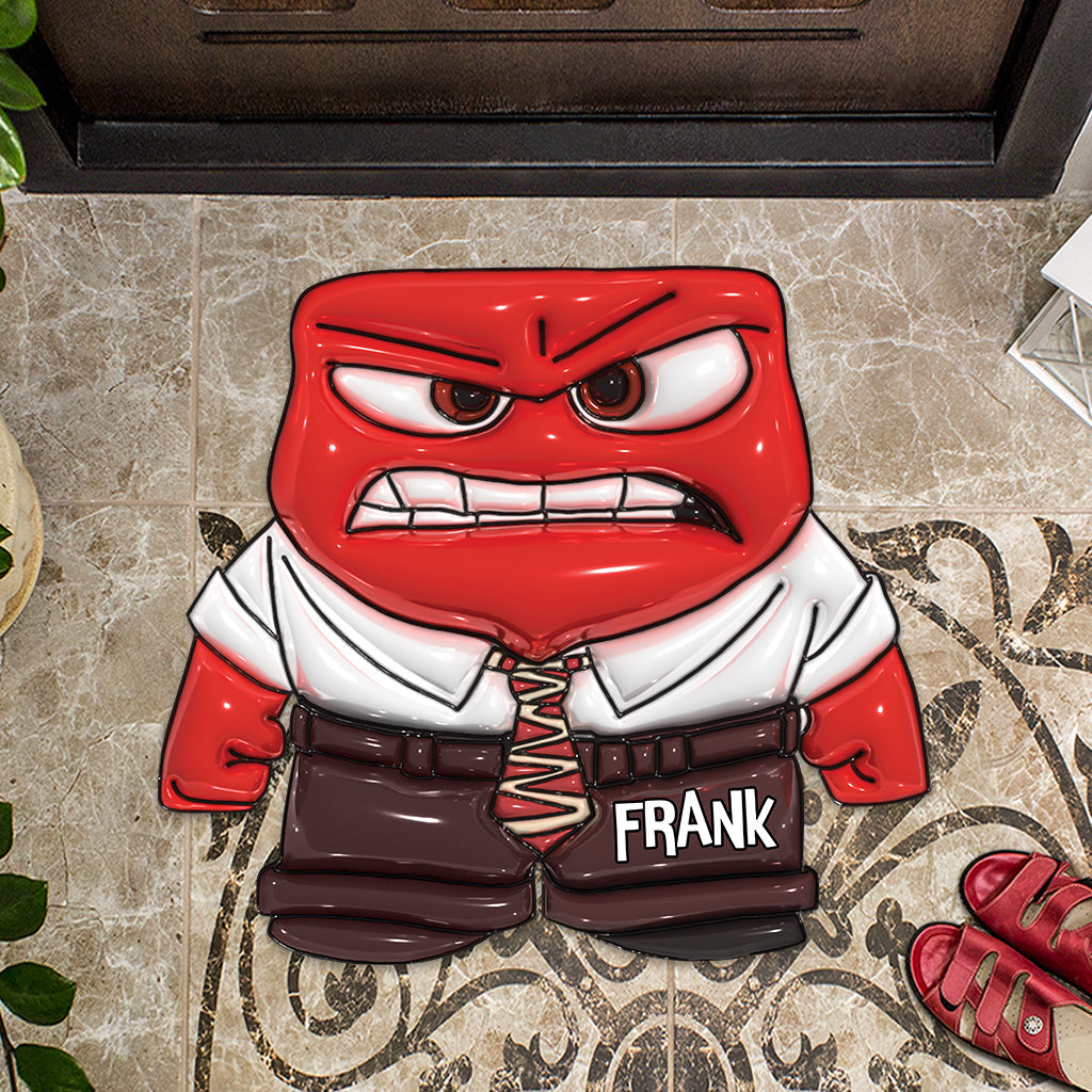 Personalized Emotion-Themed Shaped Doormat Custom Name Gift