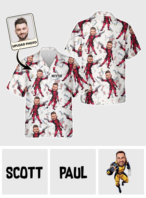 Personalized Cartoon Hawaiian Shirt Custom Name Gift for Him