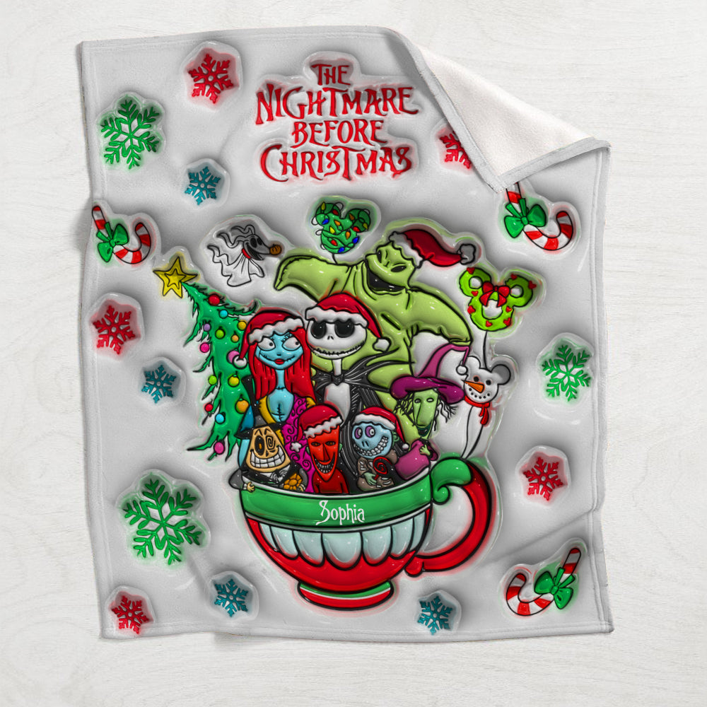 Personalized Nightmare Before Christmas Blanket Gift for Kids