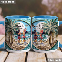 Load image into Gallery viewer, Personalized Couple Beach Scene Accent Mug Custom Names Gift
