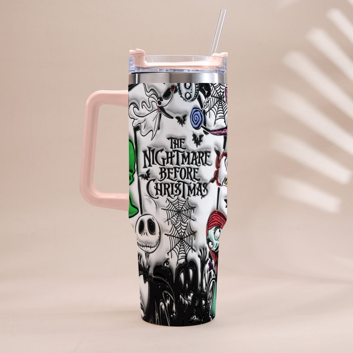 Personalized Nightmare Tumbler with Handle Custom Name Gift