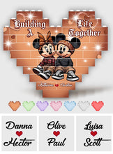 Load image into Gallery viewer, Personalized Heart Building Brick Blocks Custom Couple Gift for Wedding Anniversary
