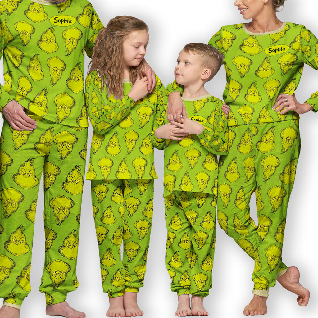 Personalized Grinch Pajama Set for Kids | Christmas Gift