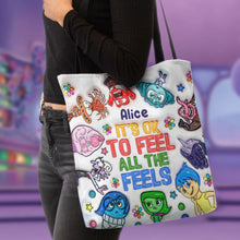 Load image into Gallery viewer, Personalized Tote Bag "It's Ok To Feel All The Feels" Gift for Kids
