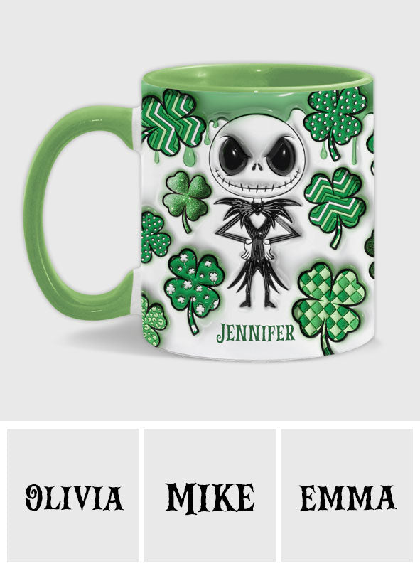 Personalized Nightmare Accent Mug with Shamrocks for Mom
