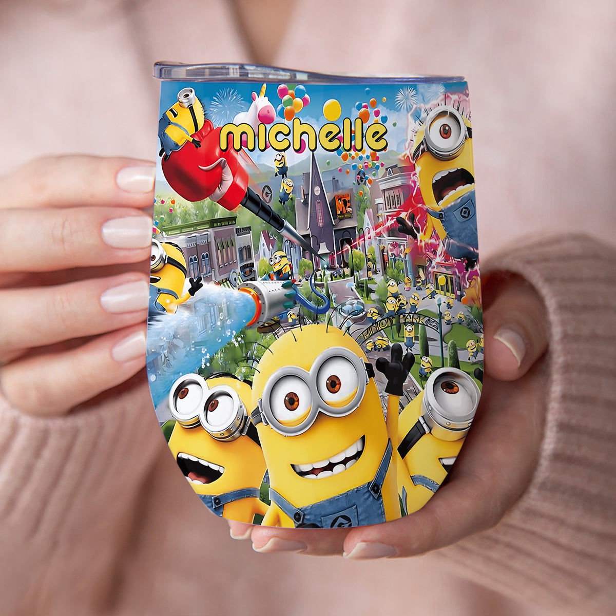 Personalized Minions Wine Tumbler Custom Name Gift Idea