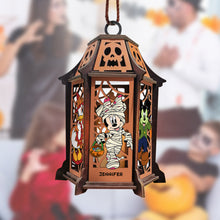 Load image into Gallery viewer, Personalized Halloween Wooden Lantern with Custom Name Decor
