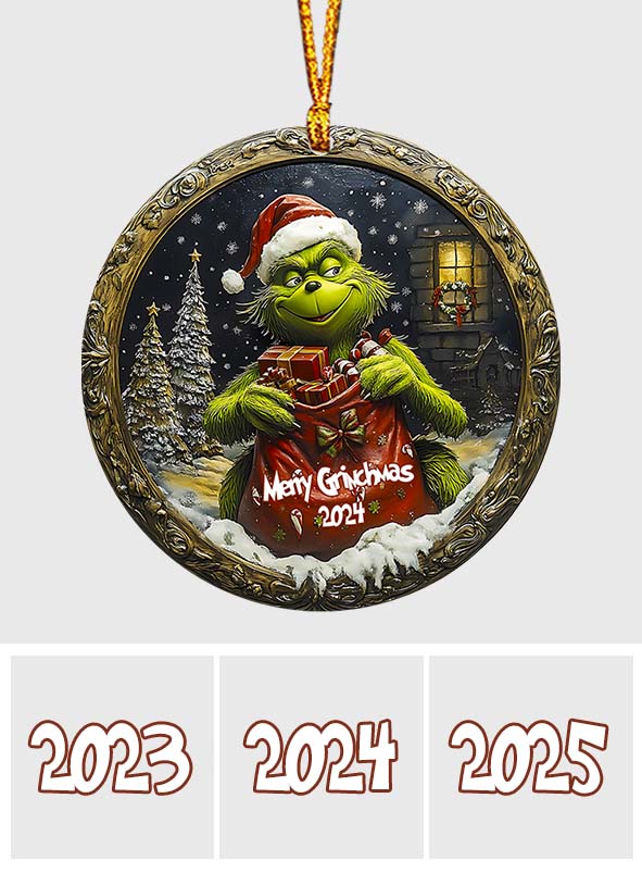 Personalized Grinch Christmas Ornament Custom Name Gift
