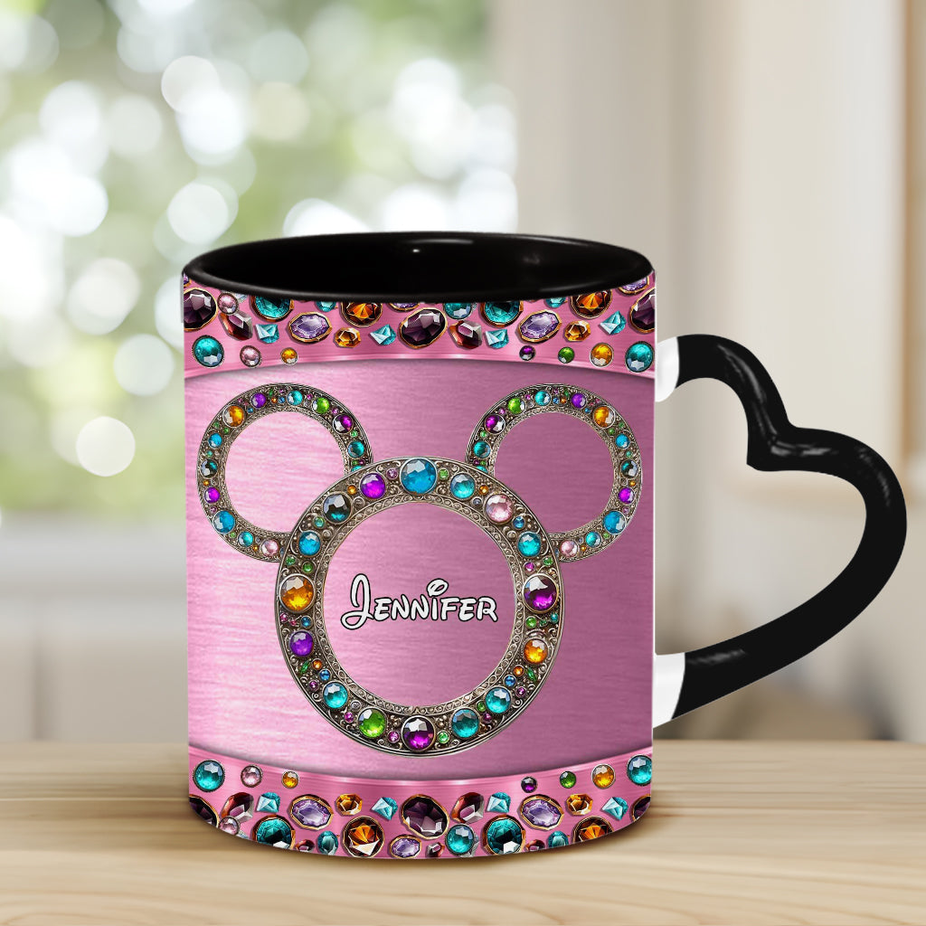 Personalized Heart Handle Mug Custom Name Gift for Mom