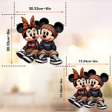 Load image into Gallery viewer, Personalized Mouse Couple Suncatcher Ornament Custom Gift for Couples
