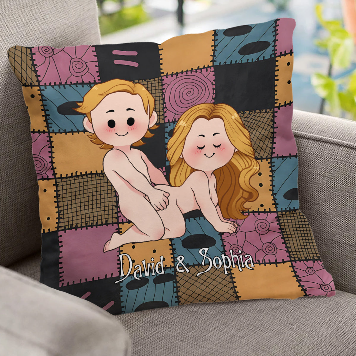 Personalized Nightmare Throw Pillow Custom Name Gift for Couples