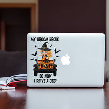 Load image into Gallery viewer, Personalized Witch Decal for Car, Jeep, Halloween Gift
